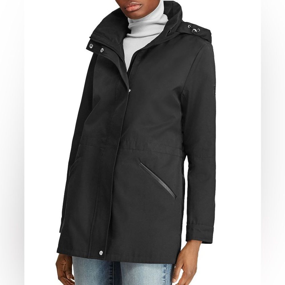 NWT LAUREN RALPH LAUREN Stowaway Hood Drawstring Waist Anorak Dark Navy Jacket